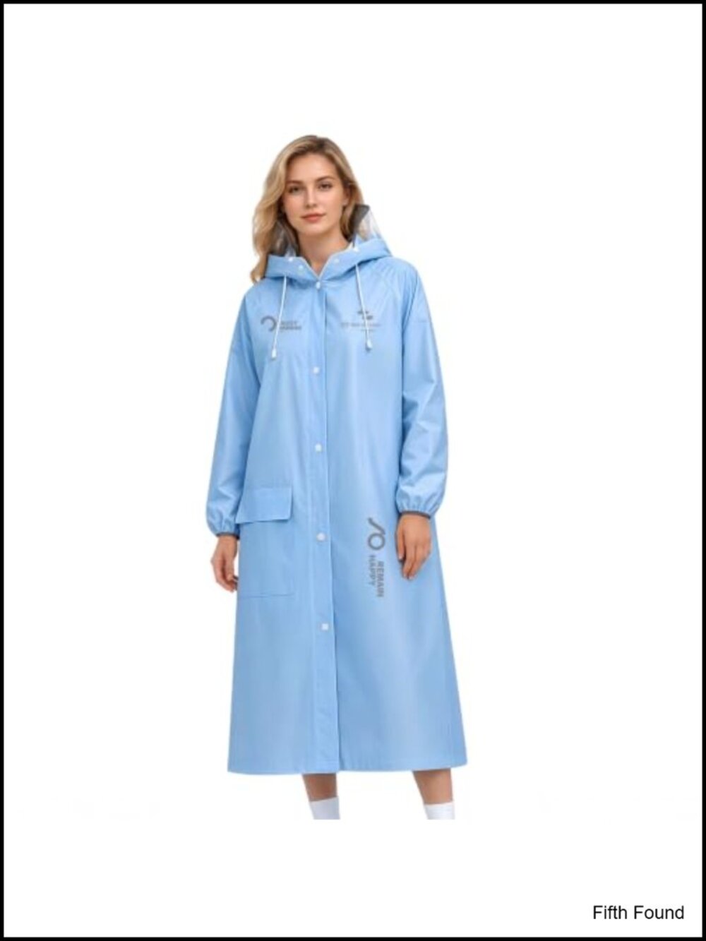 Women's EVA Waterproof Hooded Long Raincoat Poncho